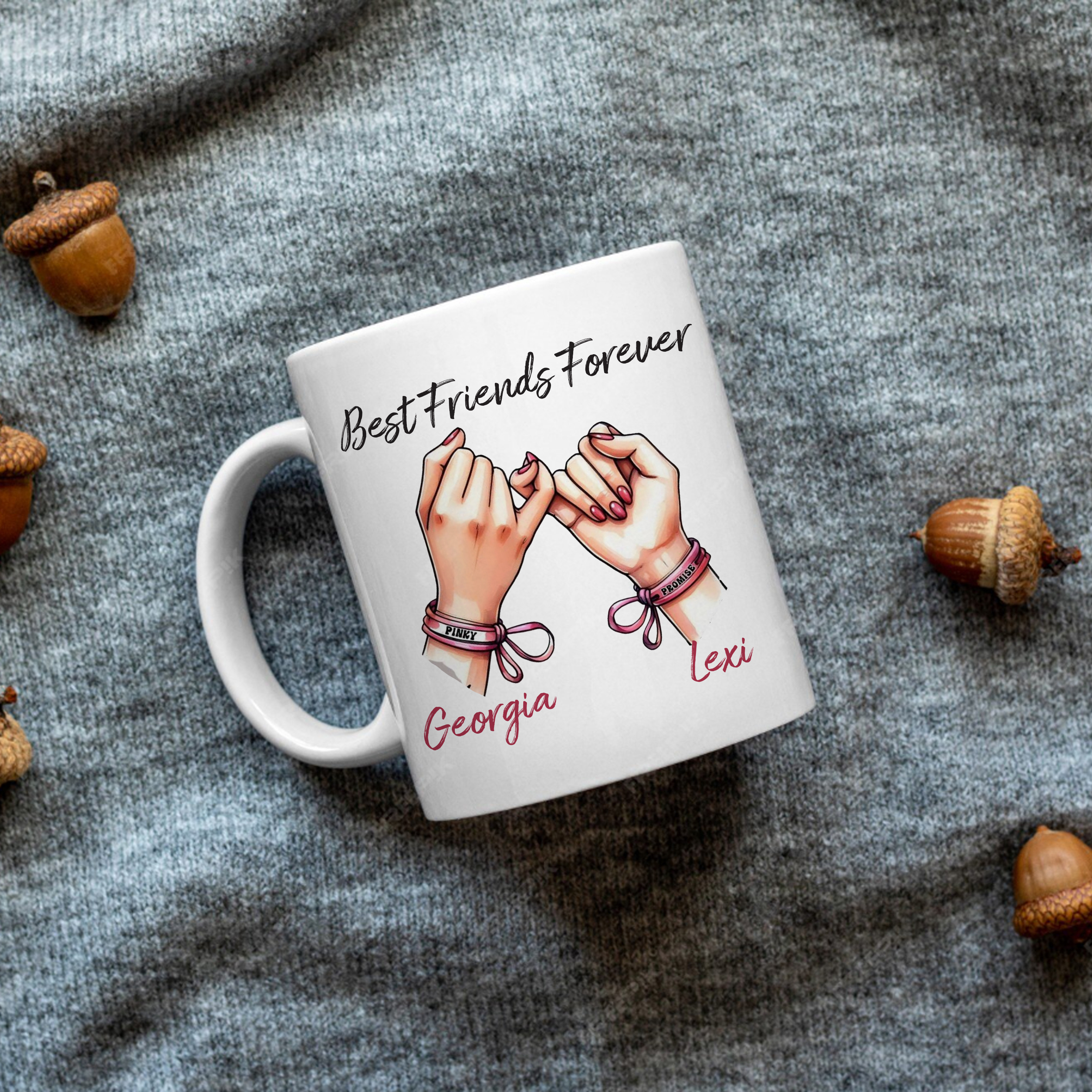 Custom Best Friends Forever Pinky Promise Mug - Unique Gift